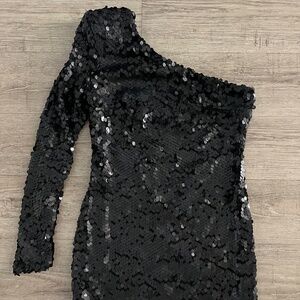 Sequin Black Dress in UEC